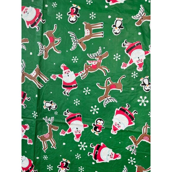 Vintage Christmas Santa & Reindeer Tablecloth - Picture 10 of 16